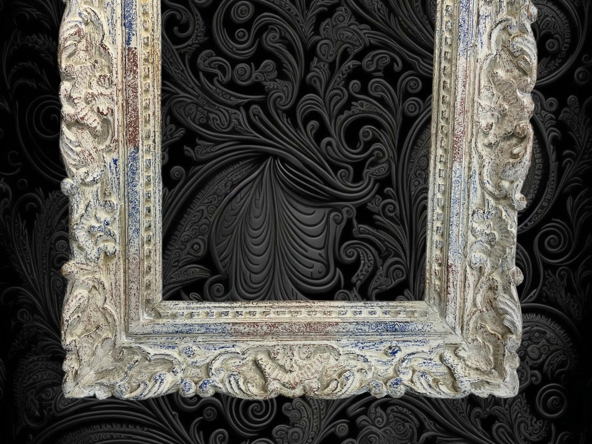 Old Montparnasse Frame In Carved Patinated Wood For Painting 46 Cm X 32 Cm-photo-5