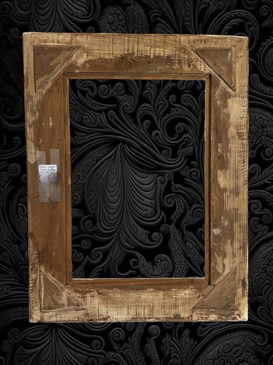 Old Montparnasse Frame In Carved Patinated Wood For Painting 46 Cm X 32 Cm-photo-7