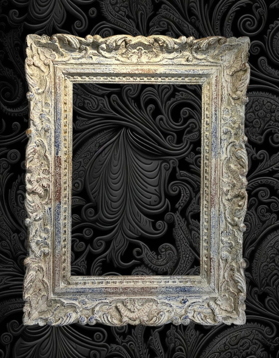 Old Montparnasse Frame In Carved Patinated Wood For Painting 46 Cm X 32 Cm