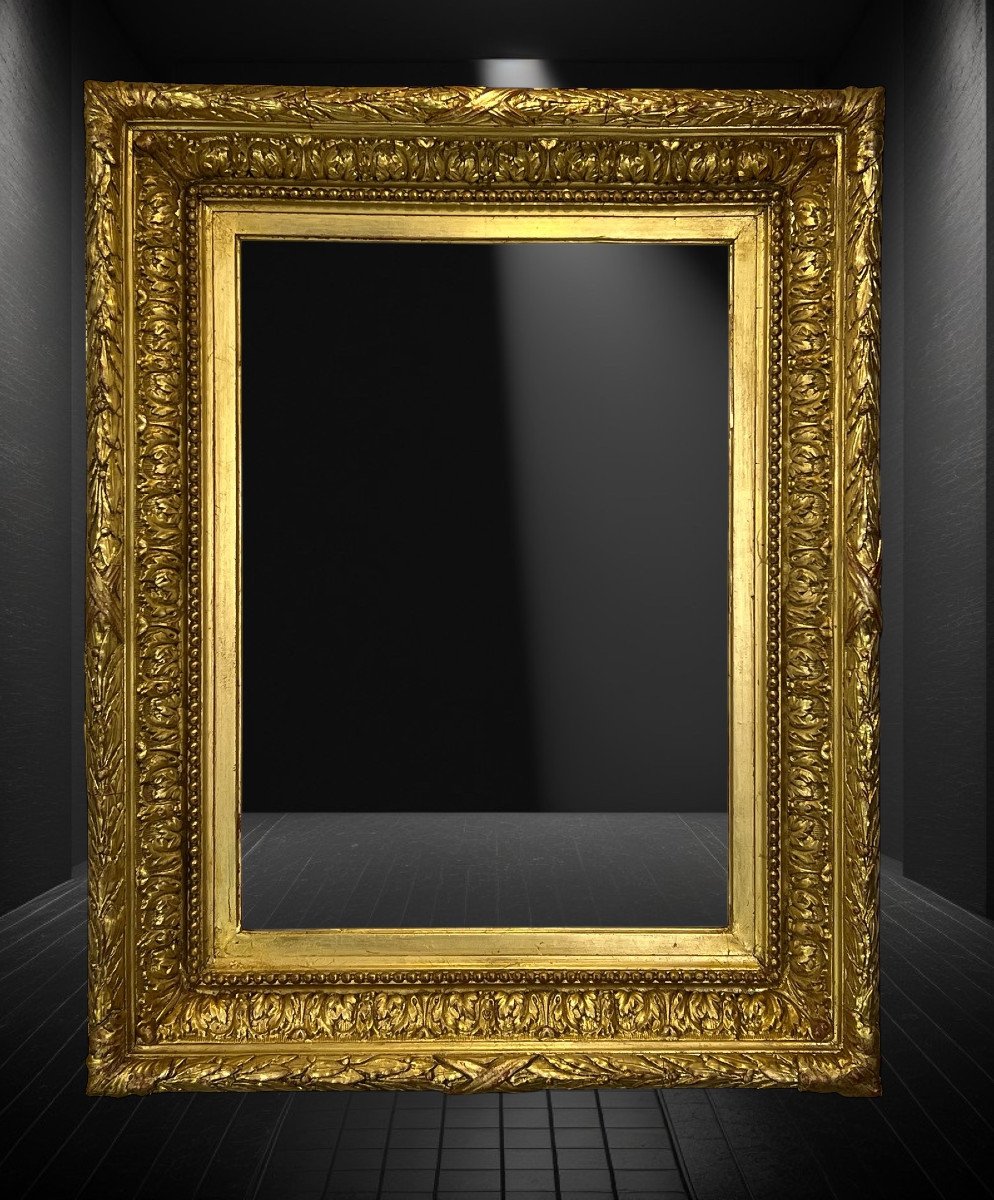 Antique 19th Century Frame In Wood And Carved Gilded Stucco For Painting 46 Cm X 34 Cm-photo-2