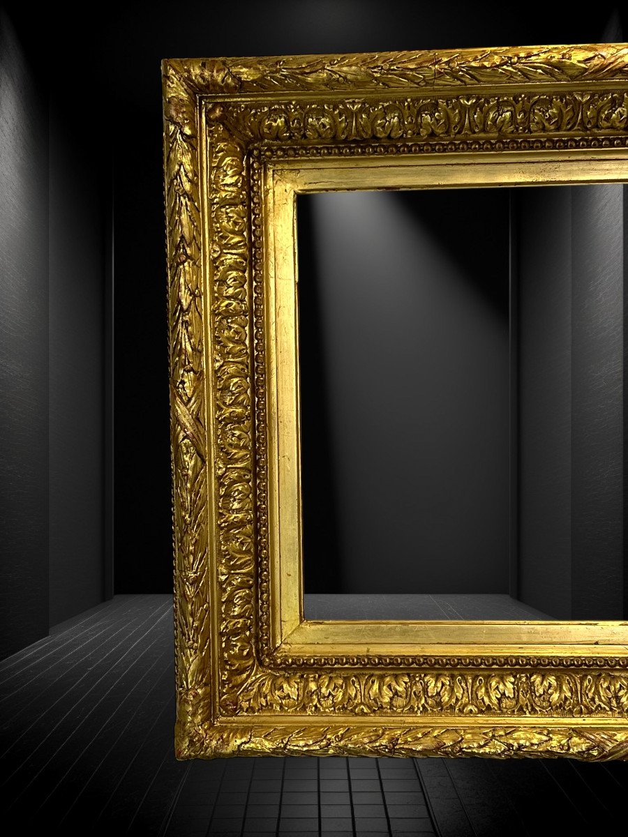 Antique 19th Century Frame In Wood And Carved Gilded Stucco For Painting 46 Cm X 34 Cm-photo-1