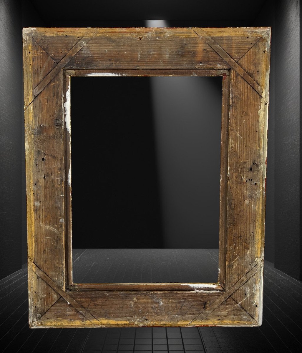 Antique 19th Century Frame In Wood And Carved Gilded Stucco For Painting 46 Cm X 34 Cm-photo-5