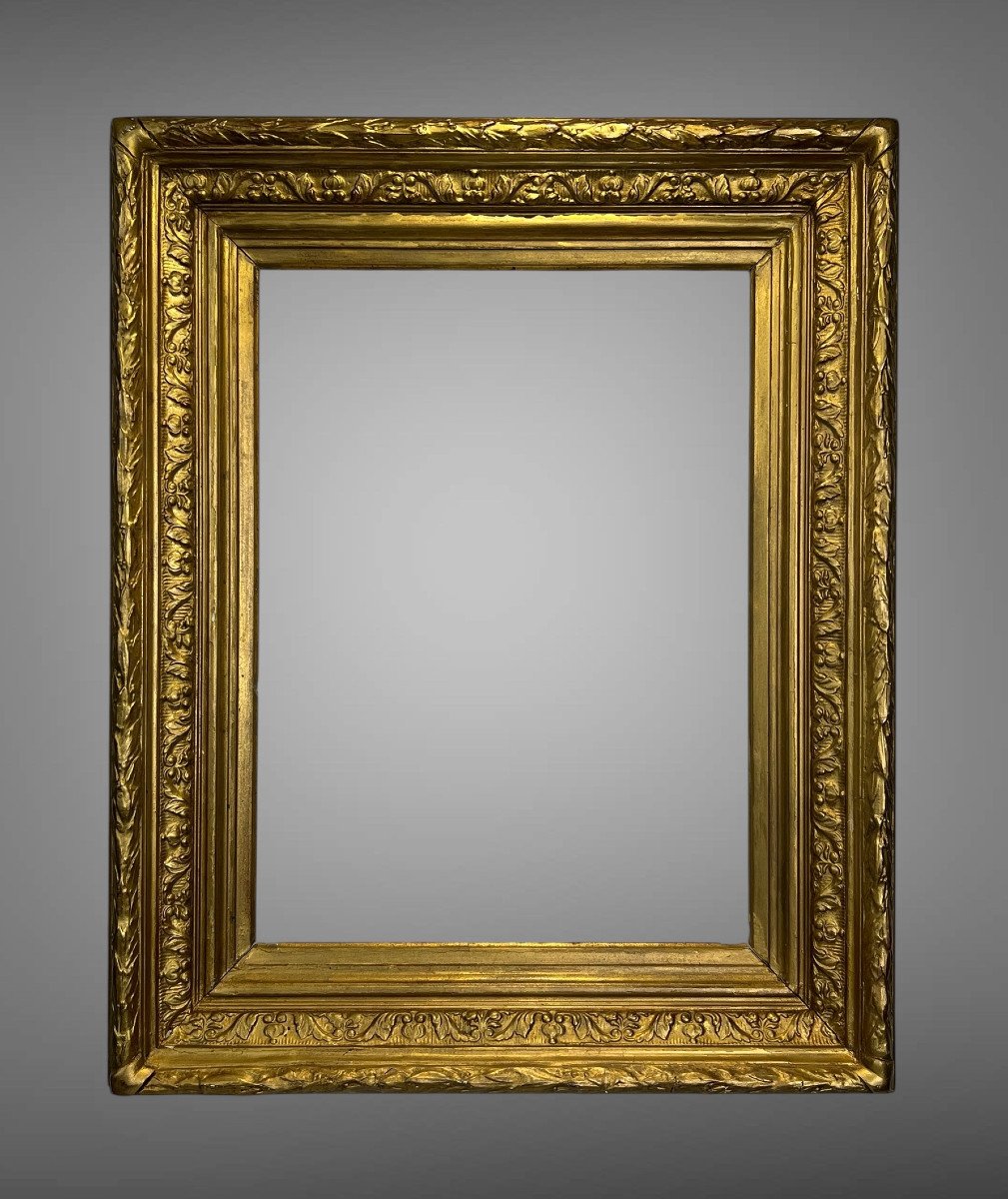 Antique Wooden And Gilded Stucco Frame For Painting 49 Cm X 36.5 Cm-photo-2