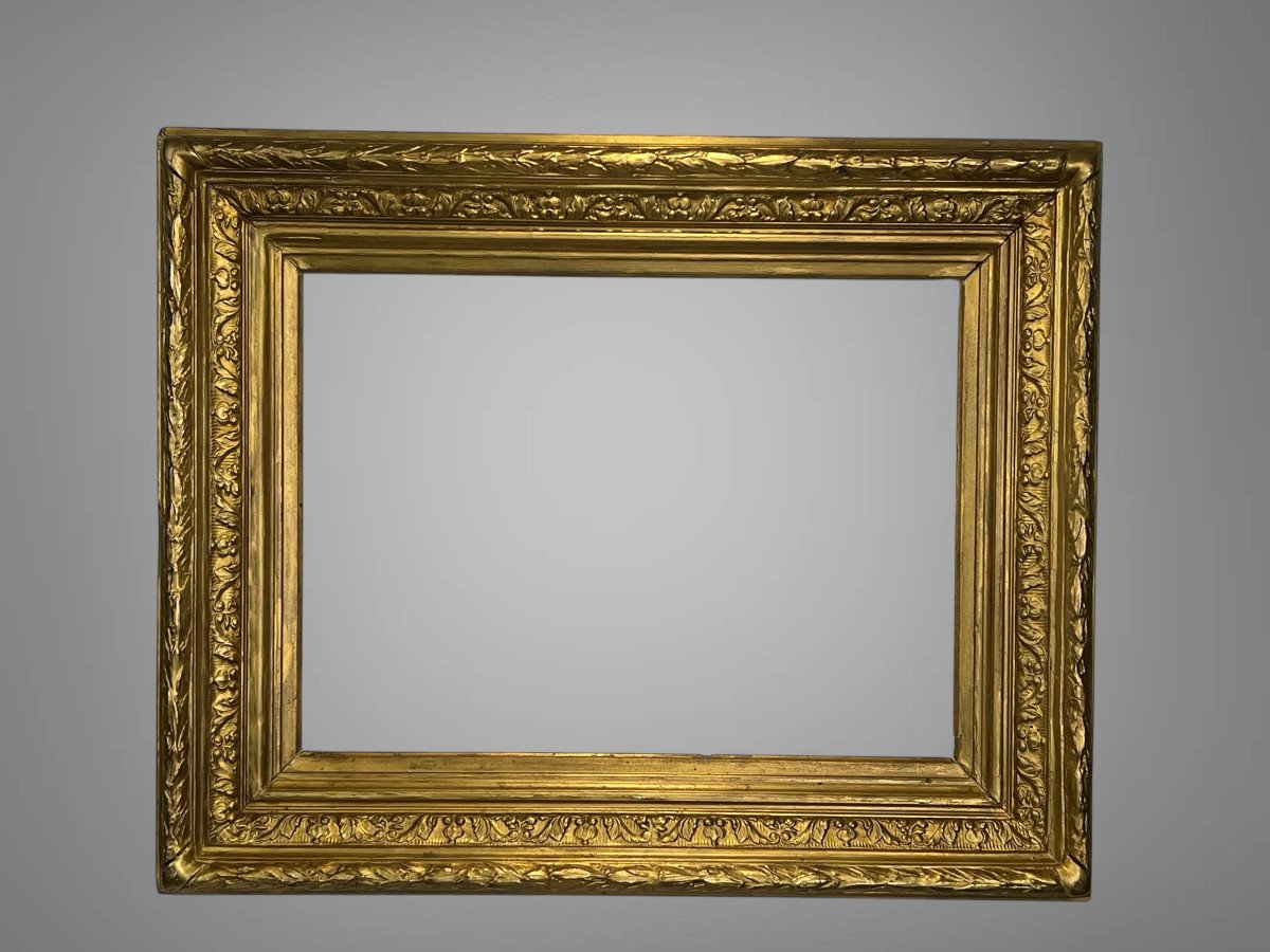 Antique Wooden And Gilded Stucco Frame For Painting 49 Cm X 36.5 Cm-photo-3