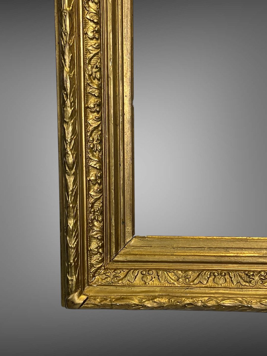 Antique Wooden And Gilded Stucco Frame For Painting 49 Cm X 36.5 Cm-photo-1