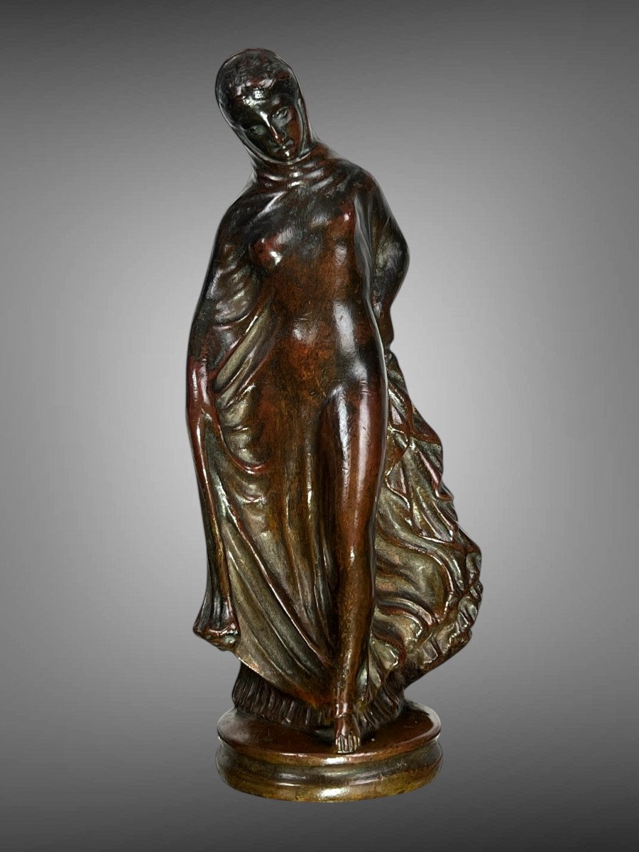 Antique Bronze Napoleon III Period Representing A Draped Woman Al Antique-photo-2