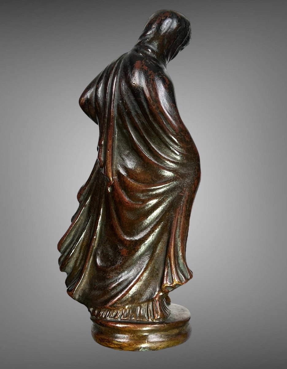 Antique Bronze Napoleon III Period Representing A Draped Woman Al Antique-photo-1