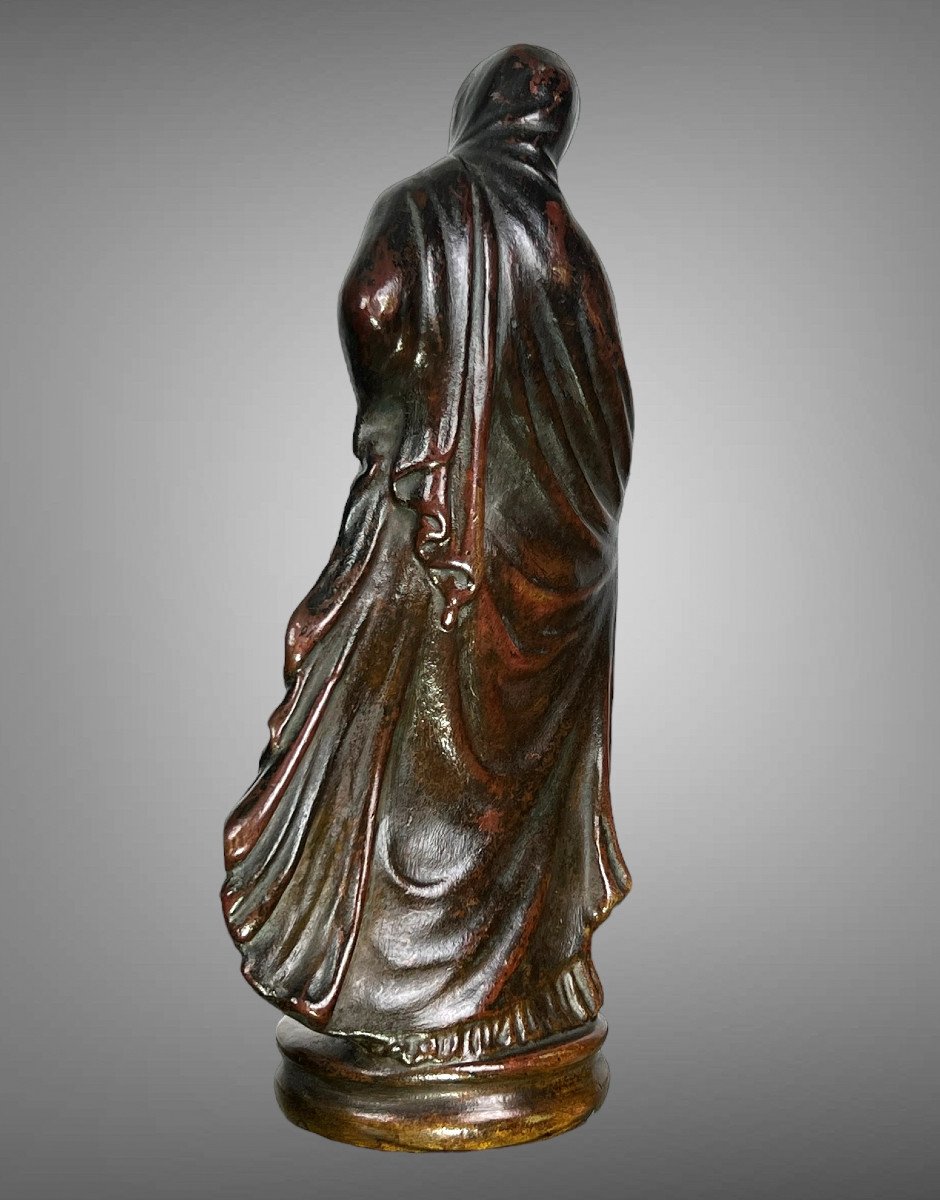 Antique Bronze Napoleon III Period Representing A Draped Woman Al Antique-photo-2