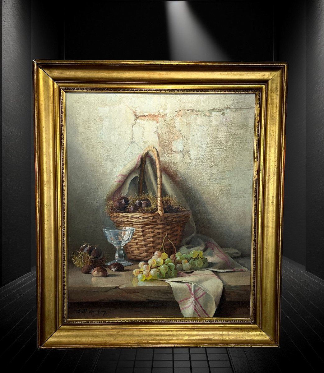 Robert Chailloux / Peinture / Huile Sur Toile Représentant Une Nature Morte-photo-3