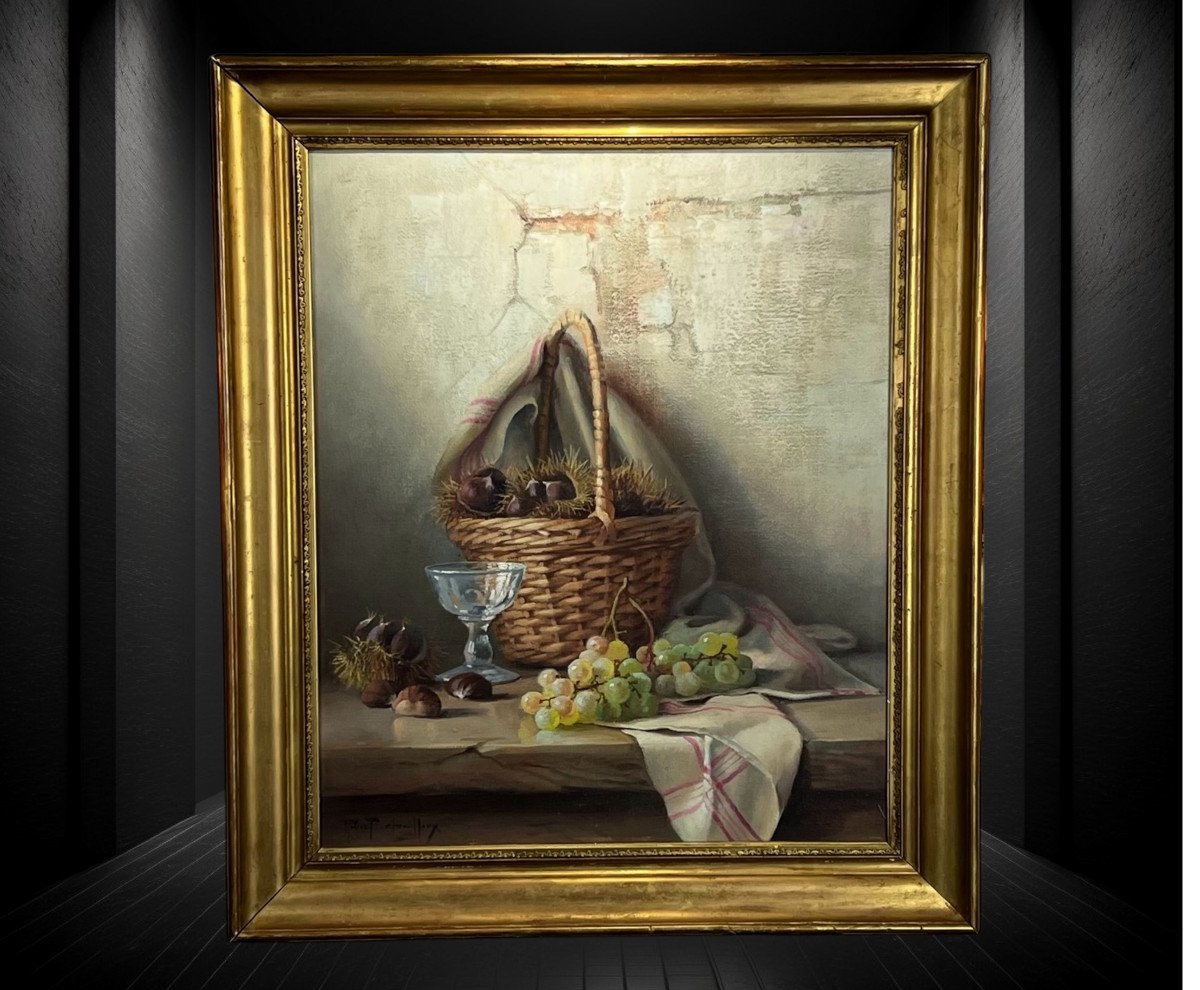 Robert Chailloux / Peinture / Huile Sur Toile Représentant Une Nature Morte-photo-4