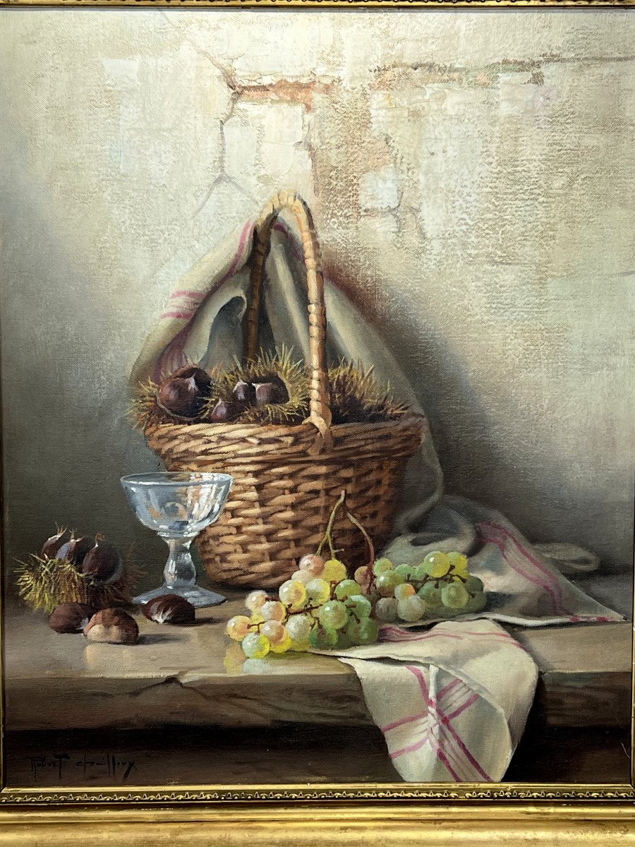 Robert Chailloux / Peinture / Huile Sur Toile Représentant Une Nature Morte-photo-4