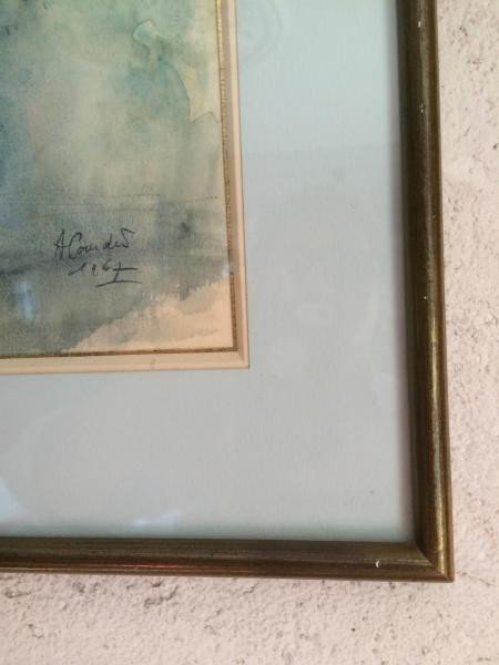 Superb Watercolor Under Glass Signed By "a Coudert" The Bouquet Of Flowers "-photo-5