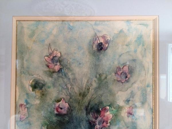 Superb Watercolor Under Glass Signed By "a Coudert" The Bouquet Of Flowers "-photo-6