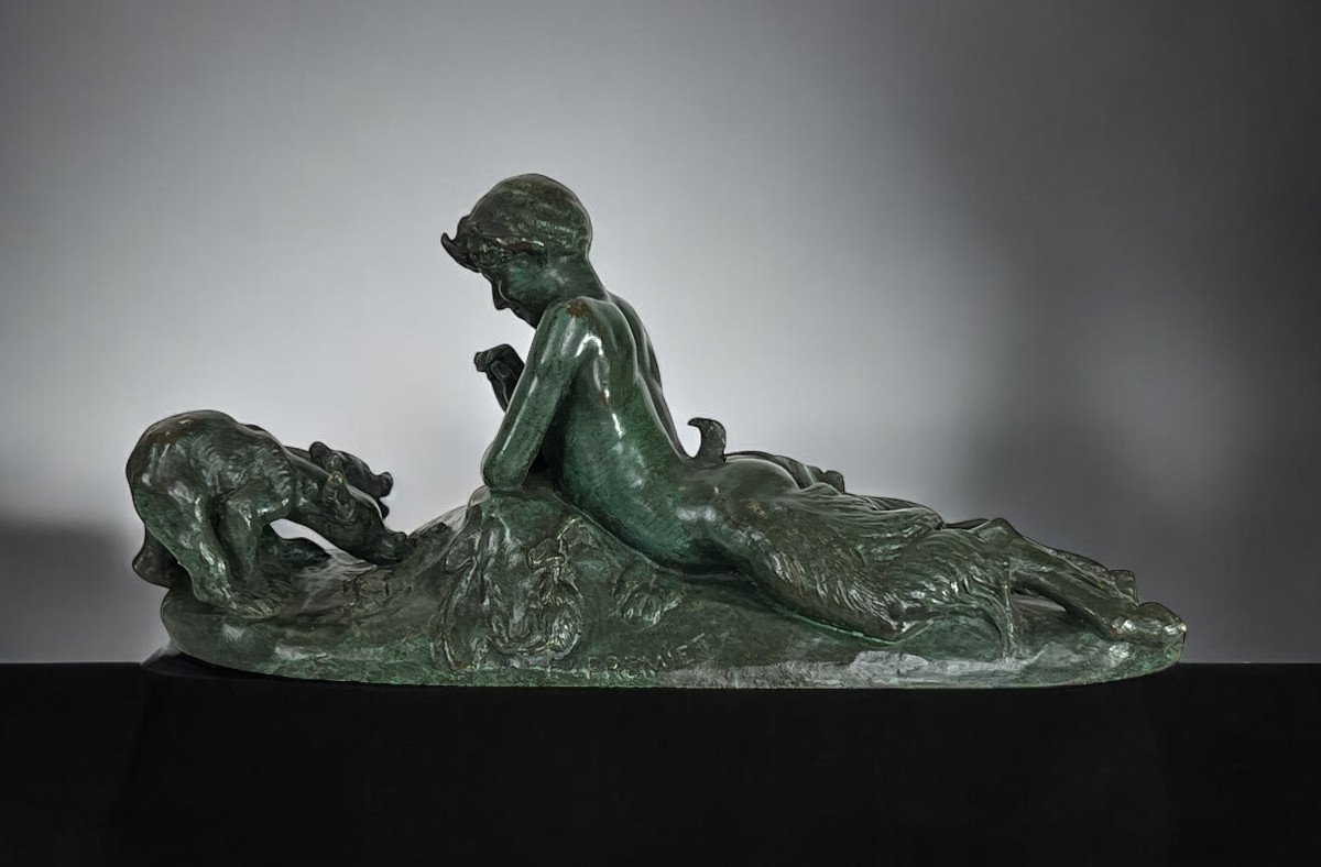 Emmanuel Fremier 1824 -1910 Bronze With Green Patina "pam And Oursons" Signed-photo-4