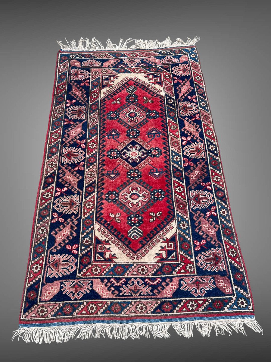 Tapis Turques En Laine Fait Main Noué De 210 Cm X 116 Cm