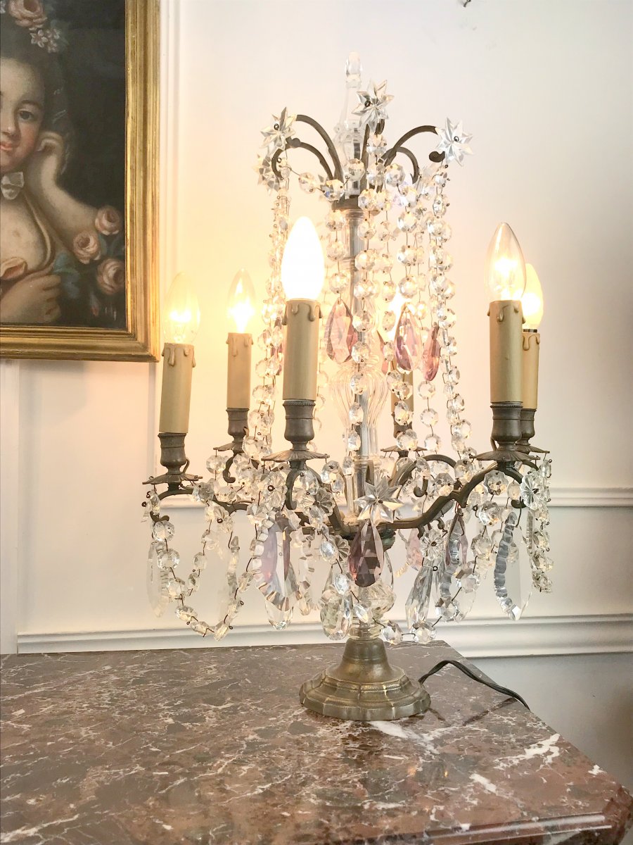 Pair Of Girandolles (large Model) Louis XV Style A 6 Arms Of Lights-photo-1