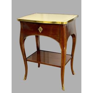 Louis XV Style Living Room Side Table Stamped “j.vaitty” In Walnut