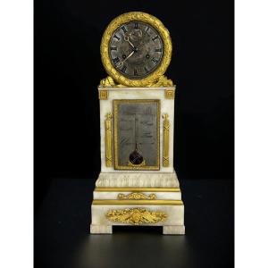 Charles X Period Borne Clock Making Thermometer In Alabaster And Gilt Bronze