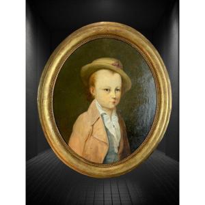 Oil On Oval Canvas Late 18th Century (portrait) "provenance From Chateau De Brialy"