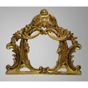 élément De Boiserie Du XIXe En Bois Doré De Style Louis XV De 30 Cm De Haut