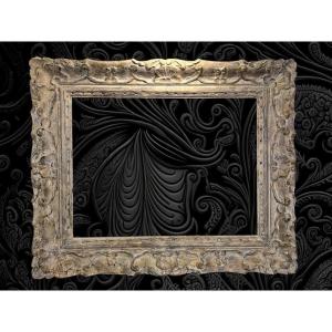 Antique 19th Century Frame In Wood And Carved Gilded Stucco For Painting 53 Cm X 40 Cm