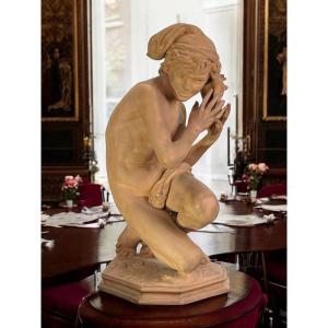 Jean Baptiste Carpeaux / Signed Terracotta The Neapolitan Fisherman With The Shell