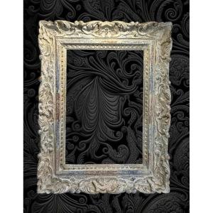 Old Montparnasse Frame In Carved Patinated Wood For Painting 46 Cm X 32 Cm