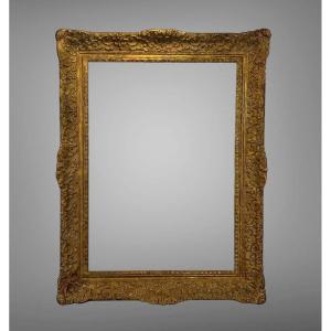 Antique 19th Century Wood And Stucco Frame With Carved Patina For Painting 60 Cm X 43 Cm