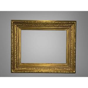 Cadre Ancien En Bois Et Stuc Doré Pour Peinture 49 Cm X 36,5 Cm