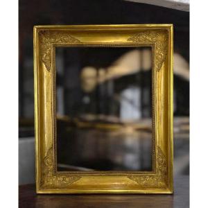 19th Century Empire Period Frame In Wood/gilded Stucco For Painting 47.5 Cm X 37 Cm