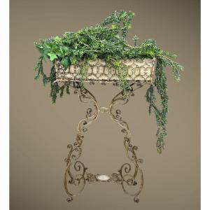 Wrought Iron Planter On Feet With Its Zinc Tray, Napoleon III Period