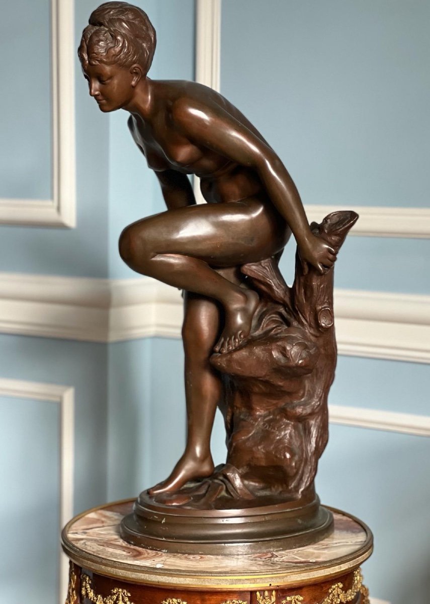 Bronze Of Ondine By Albert Desenfans (1845 - 1938), Circa 1900-photo-2