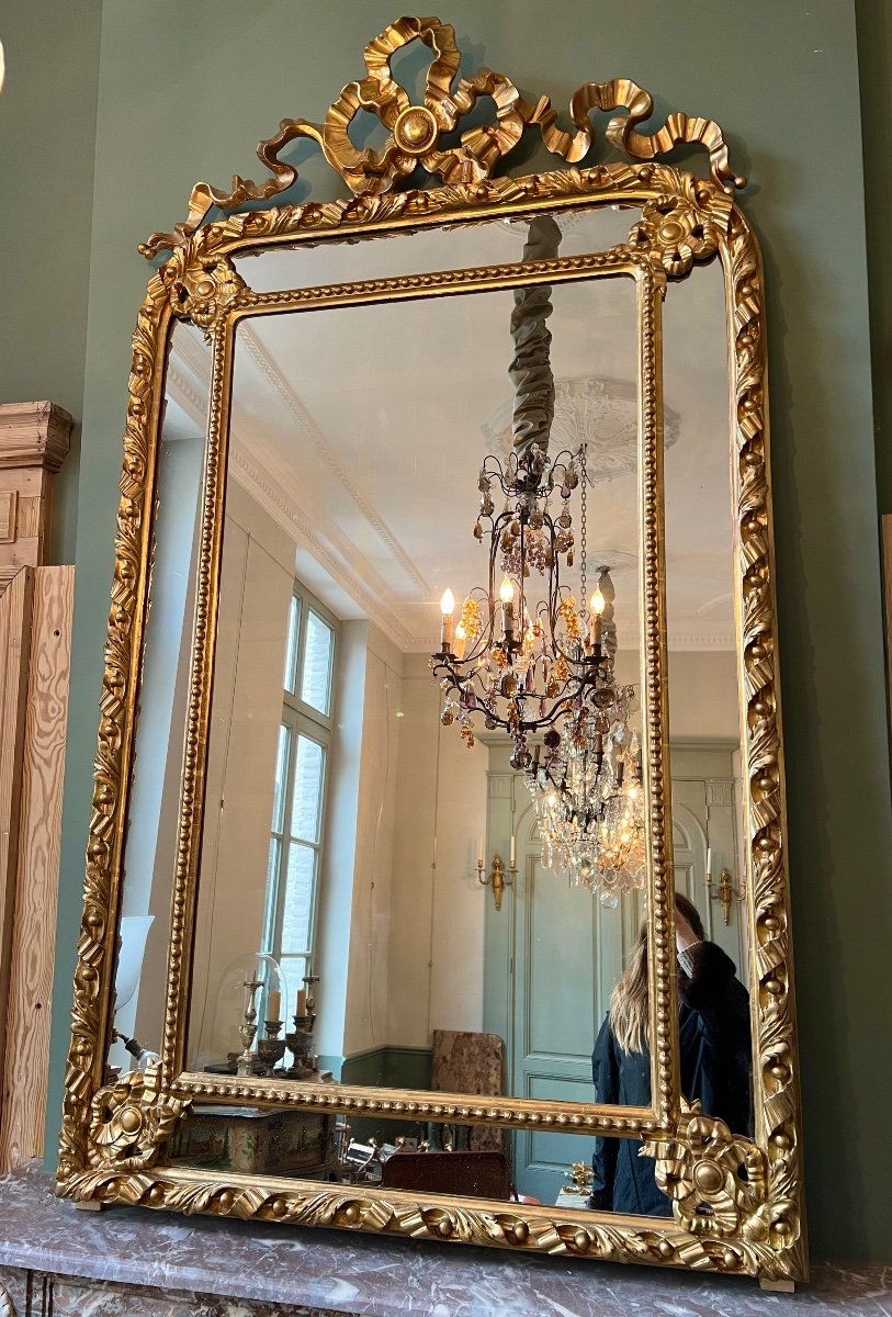 Miroir Doré à Parcloses De Style Louis XVI 