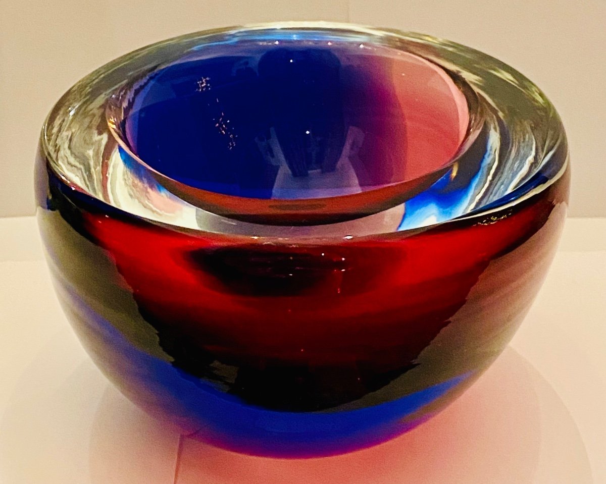 Sommerso Murano Glass  Catchall Tray  By Flavio Poli, Ca. 1960-photo-4