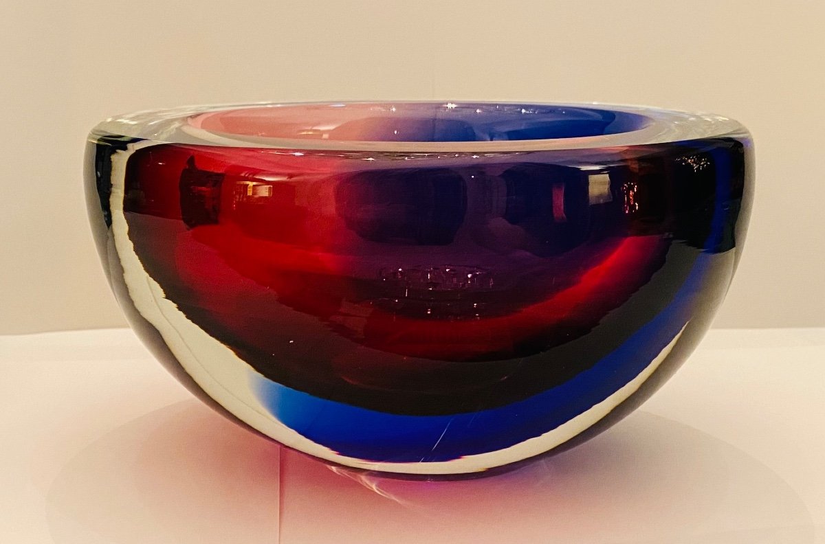 Sommerso Murano Glass  Catchall Tray  By Flavio Poli, Ca. 1960-photo-2