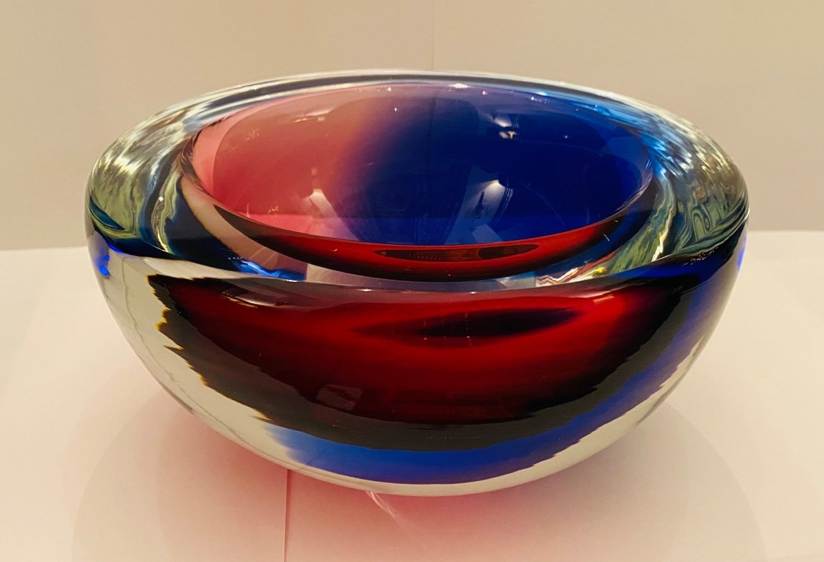 Sommerso Murano Glass  Catchall Tray  By Flavio Poli, Ca. 1960