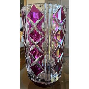 Large Cut Crystal Vase By  Val Saint Lambert 