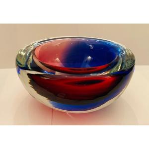 Sommerso Murano Glass  Catchall Tray  By Flavio Poli, Ca. 1960