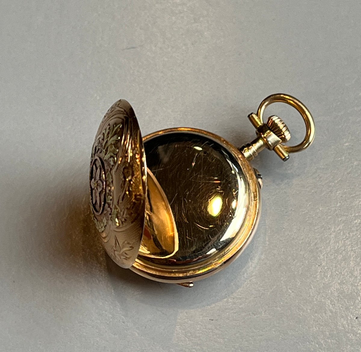 19th Century Gold Pendant Pocket Watch.-photo-2