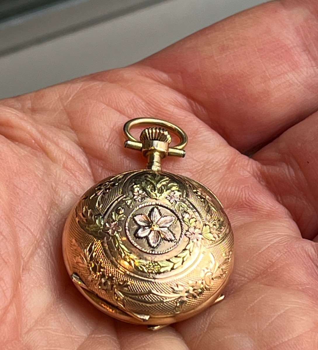 19th Century Gold Pendant Pocket Watch.-photo-2