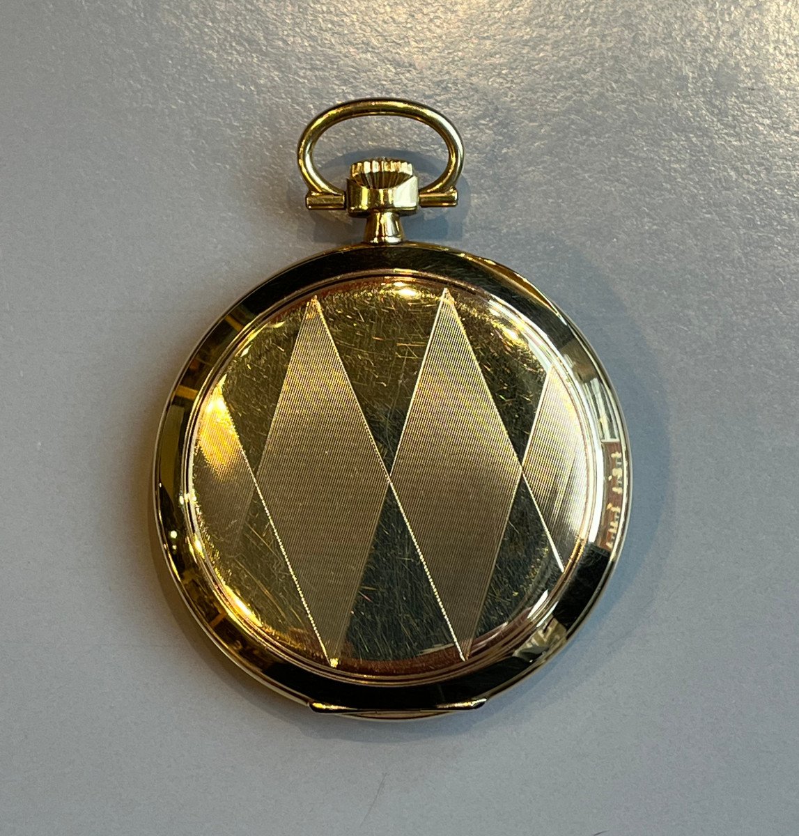 Gold Pocket Watch With Geometric Decoration.-photo-2