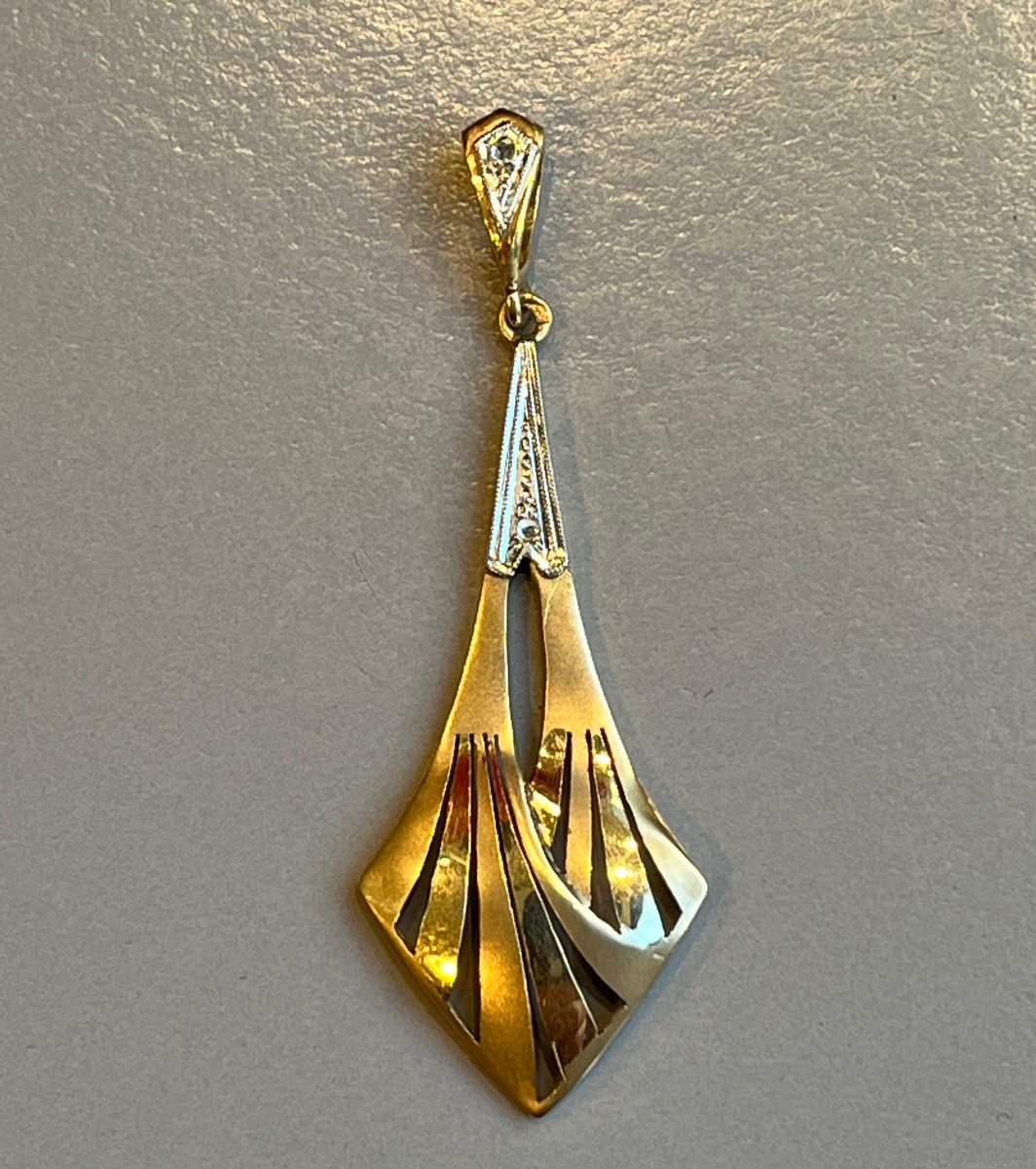 Gold Pendant, Art Deco Period.-photo-3