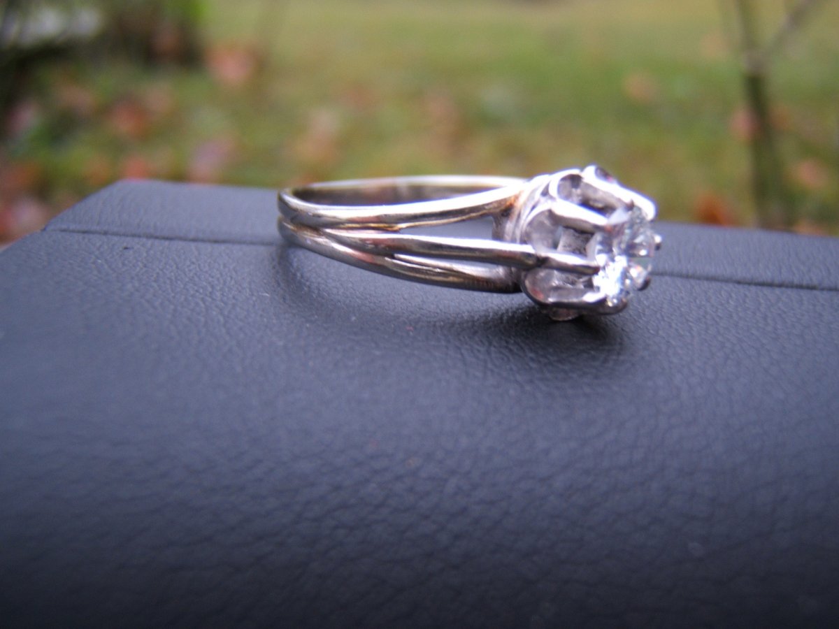 White Gold And Platinum Solitaire, 0.40 Carat Diamond. XXth.-photo-4