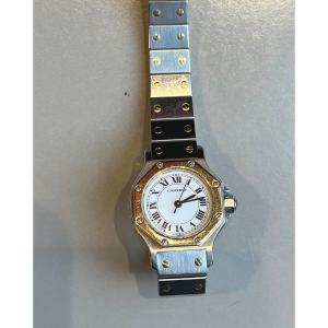 Cartier Santos Octagonal Gold And Steel Watch.