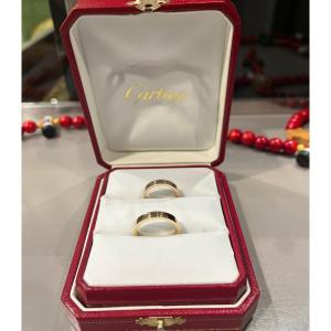 Duo Vendome Louis Cartier 3 Gold Wedding Rings.