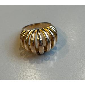 Rose Gold Ring In Ball Shape. 20th C.