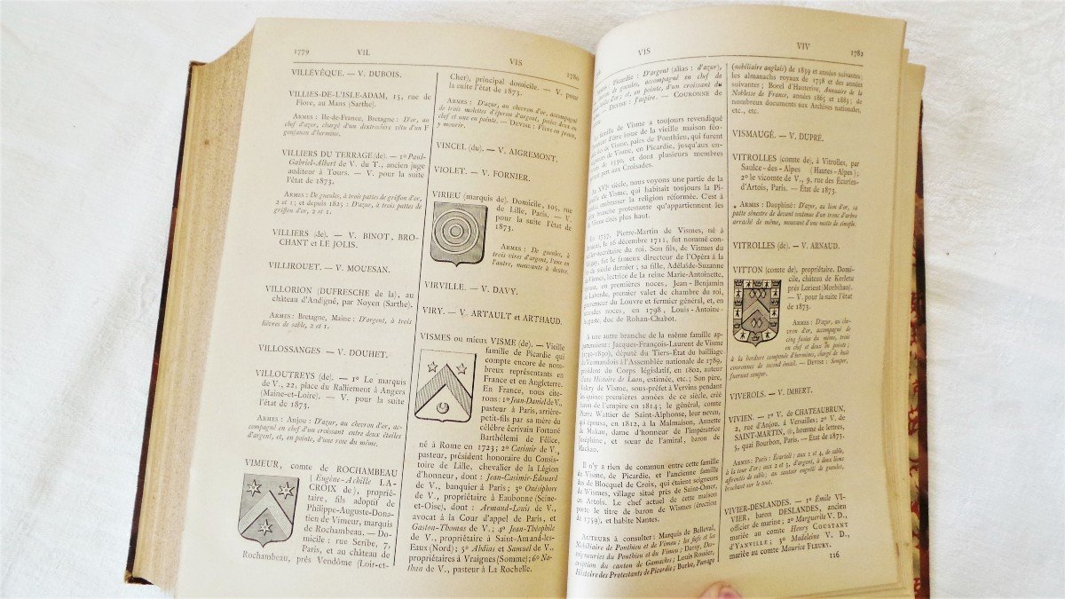 HERALDIQUE-DICTIONNAIRE DE L'ETAT DE LA NOBLESSE FRANCAISE-1883-1887- CH-D'HOZIER-BACHELIN-DEFL-photo-5