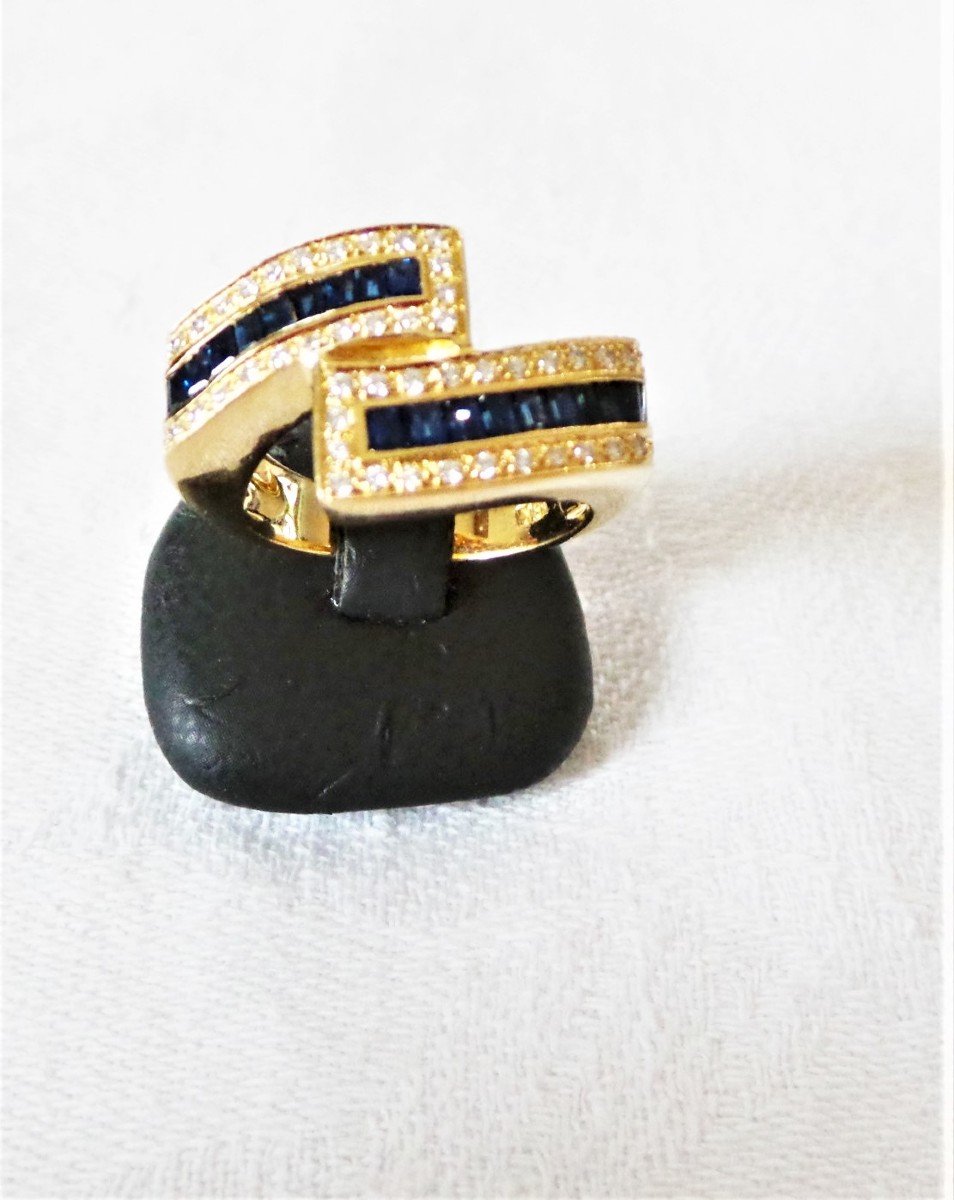 Ring -gold -sapphires & Diamonds -xx°-photo-6