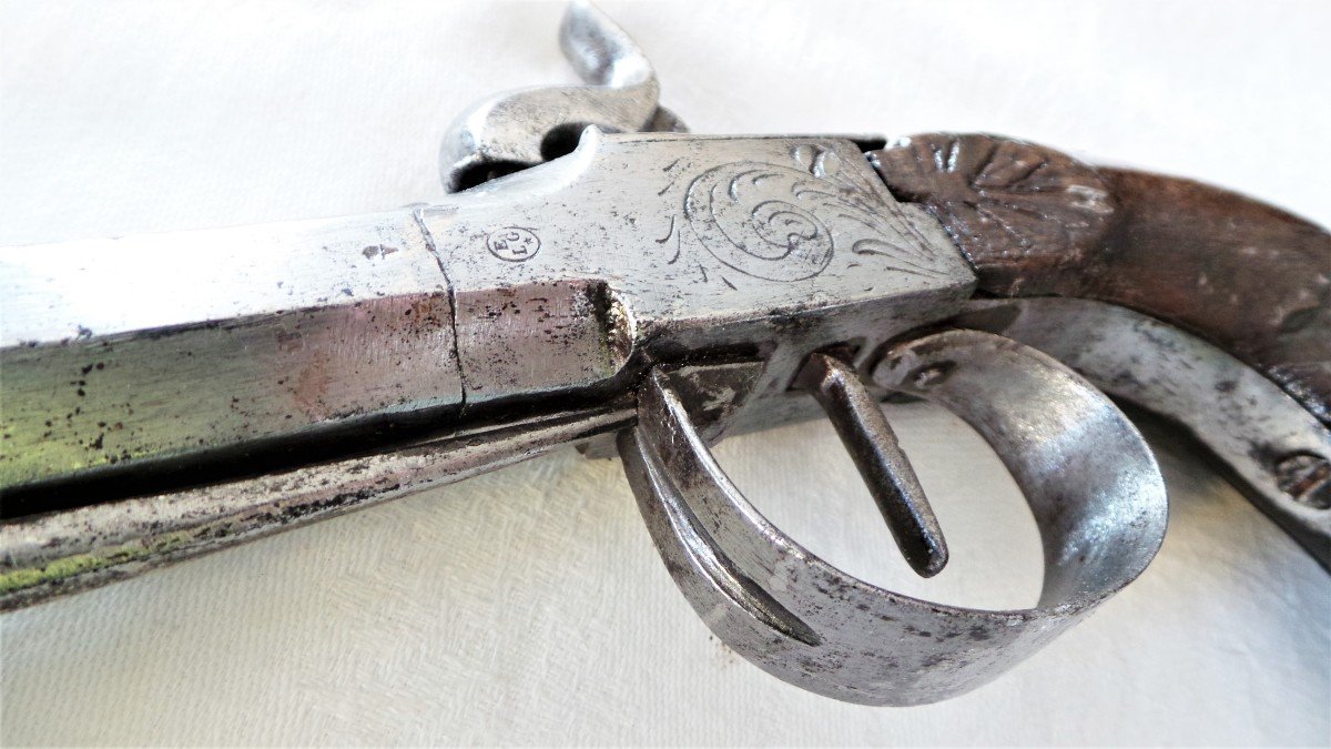 GRAND PISTOLET DE 40 CM  -A BAIONNETTE  MOBILE - EPOQUE LOUIS PHILIPPE - XIX°-photo-2