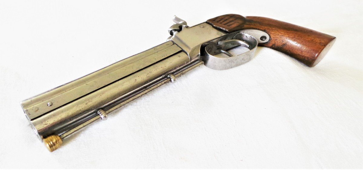 2nd Empire Pistol With Superimposed Barrels - XIX°-photo-2